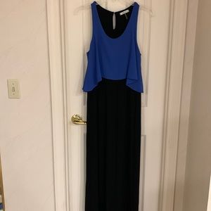 Long dress Black and Royal Blue